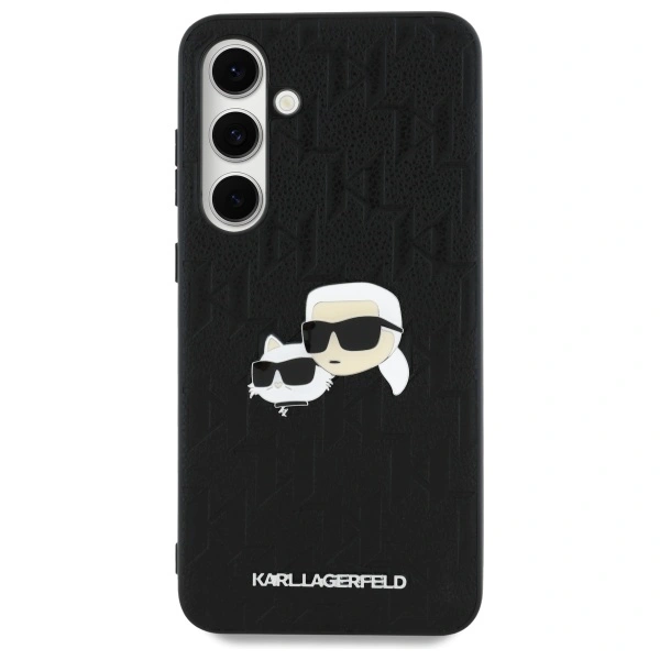 Karl Lagerfeld KLHCS24FEPGKLKCPK Samsung Galaxy S24 FE hardcase Monogram Karl&Chaoupette Head Pin black