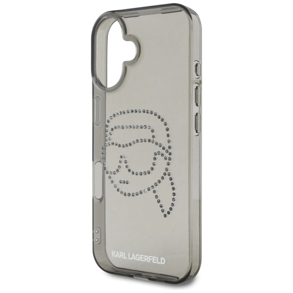 Karl Lagerfeld IML Rhinestones Karl Head Apple iPhone 16 black