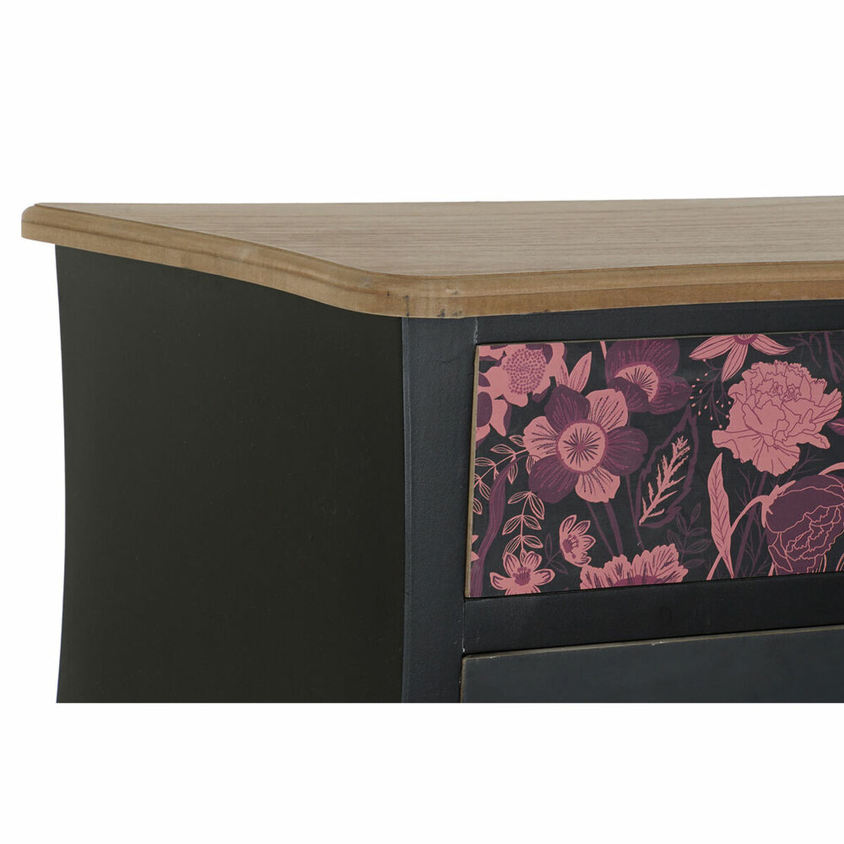 Sideboard DKD Home Decor   Black 76 x 39 x 75,5 cm Pink Brown MDF Wood