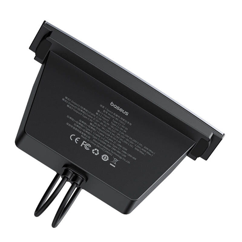 Baseus T-Space hub with USB-C, USB-C 45W cable for Tesla (black)