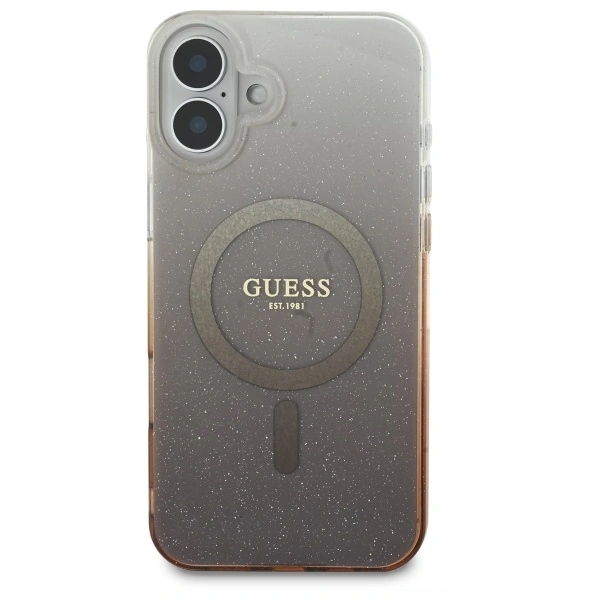 Guess GUHMP16MHGRCELW Apple iPhone 16 Plus hardcase IML Glitter Gradient MagSafe brown