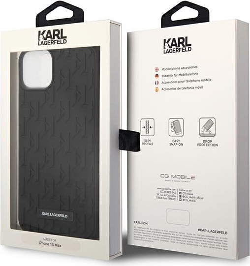 Karl Lagerfeld KLHCP14MRUPKLPK Apple iPhone 14 Plus hardcase black 3D Monogram