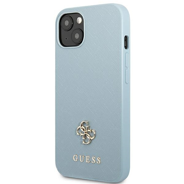 Guess GUHCP13SPS4MB Apple iPhone 13 mini blue hardcase Saffiano 4G Small Metal Logo