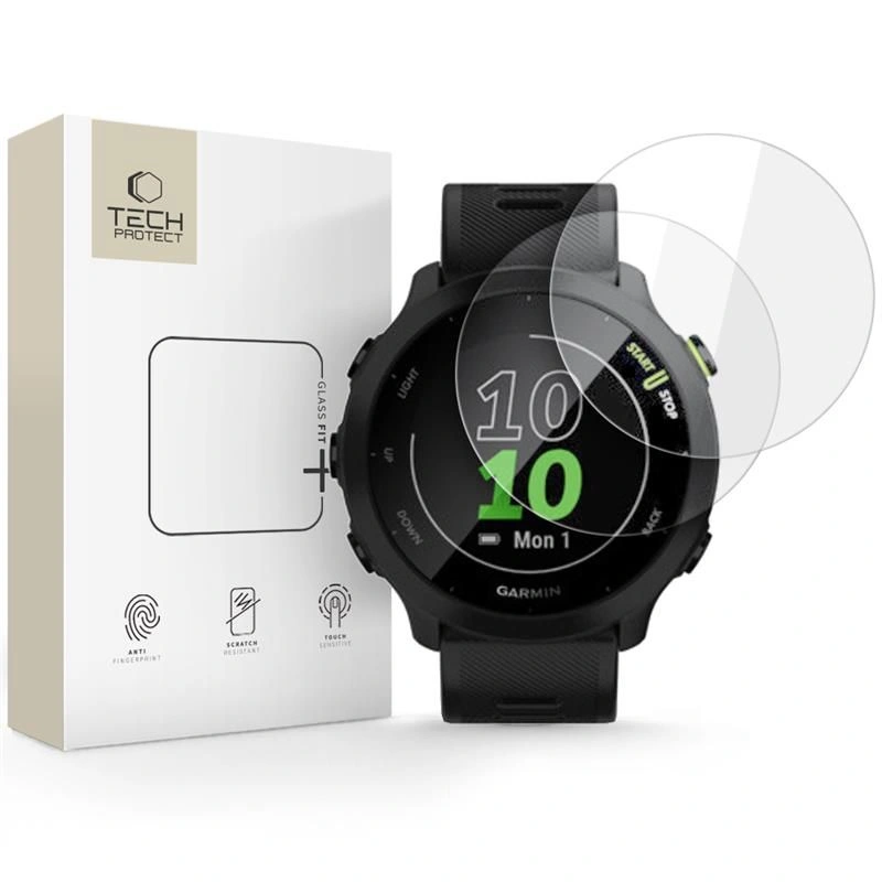 Szkło hartowane Tech-Protect Glass Fit+ Garmin Forerunner 55 Clear [2 PACK]