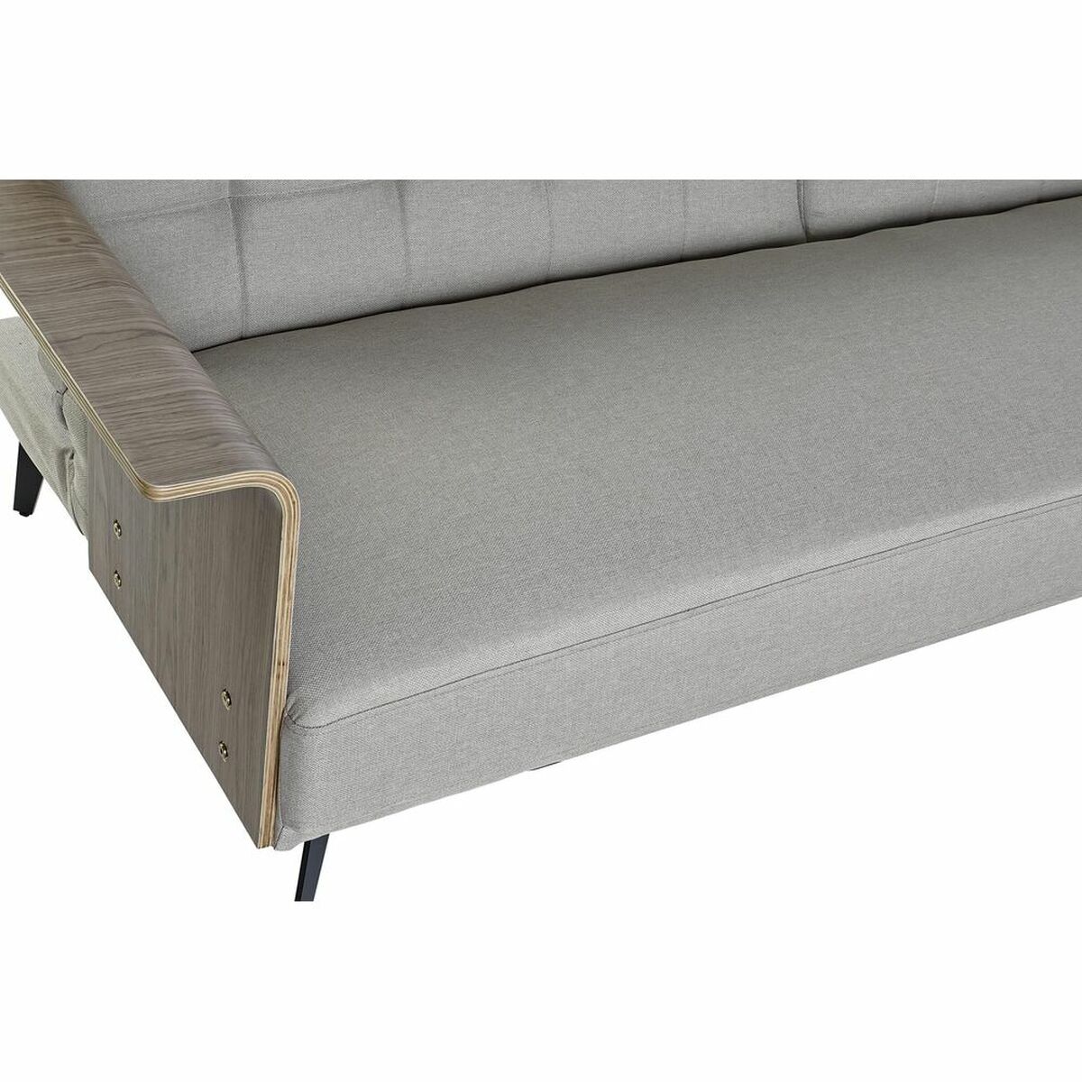 Sofabed DKD Home Decor 203 x 87 x 81 cm Black Beige Metal Brown