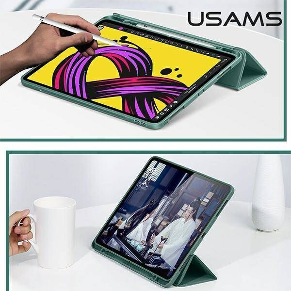 USAMS Winto Apple iPad Air 10.9 2020 (4 gen) ciemny dark green IP109YT04 Smart Cover