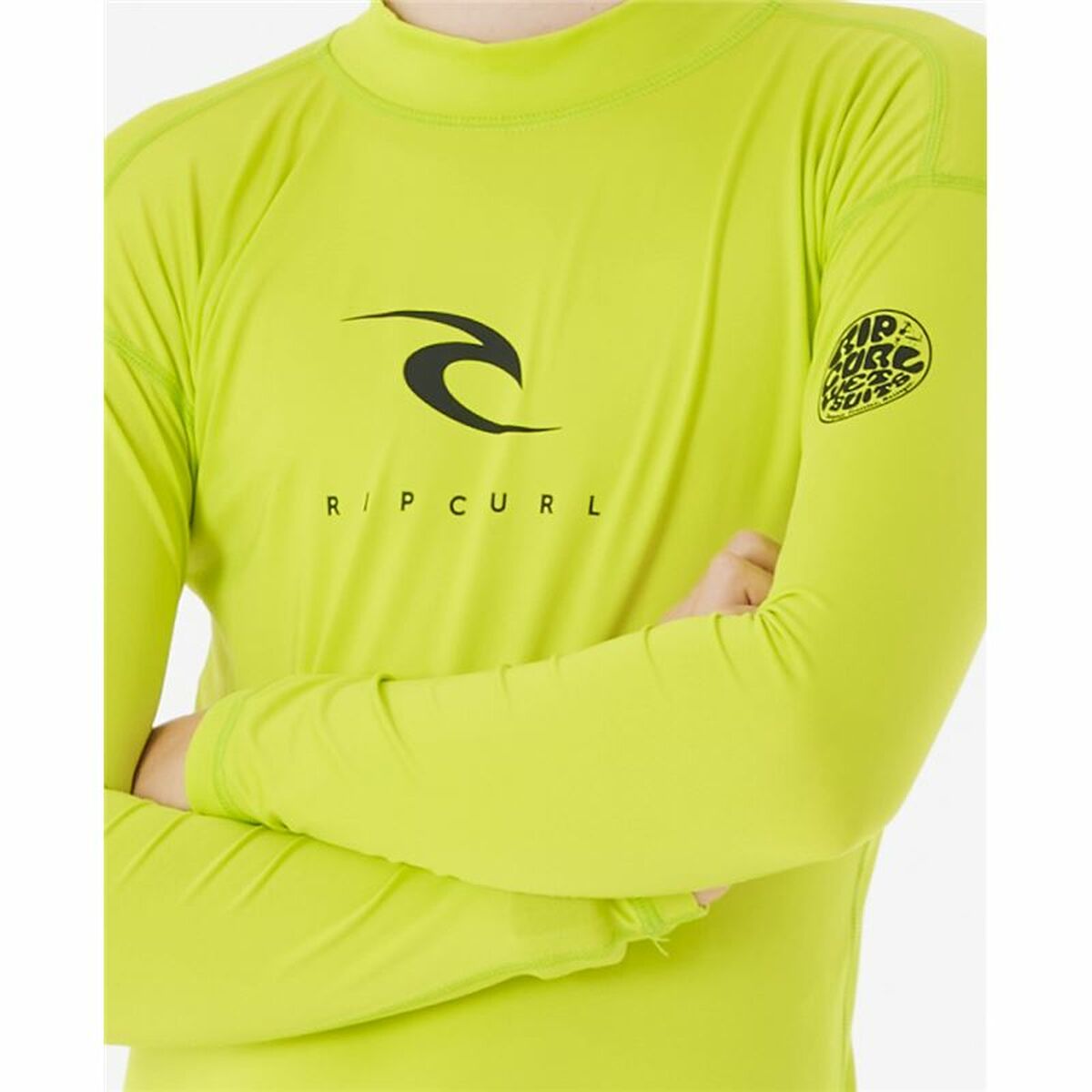T-shirt Rip Curl Corps L/S Rash Vest  Yellow Surf Lycra
