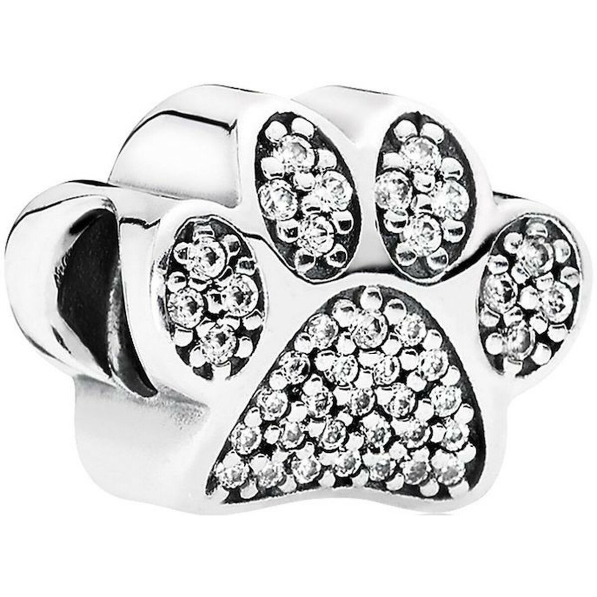 Paciorek Damski Pandora SPARKLING PAW PRINT & HEART