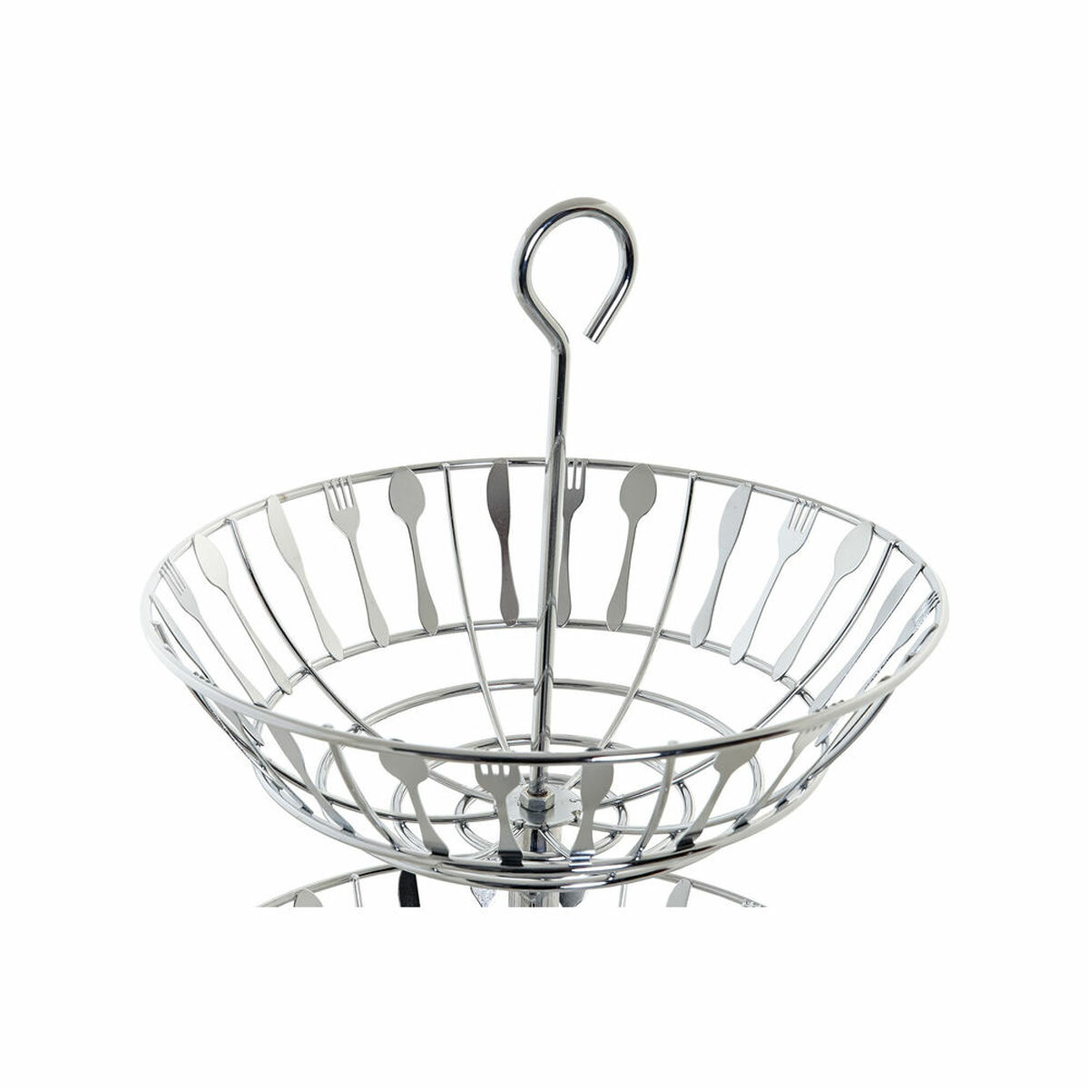 Fruit Bowl DKD Home Decor Silver Metal 28 x 28 x 40 cm