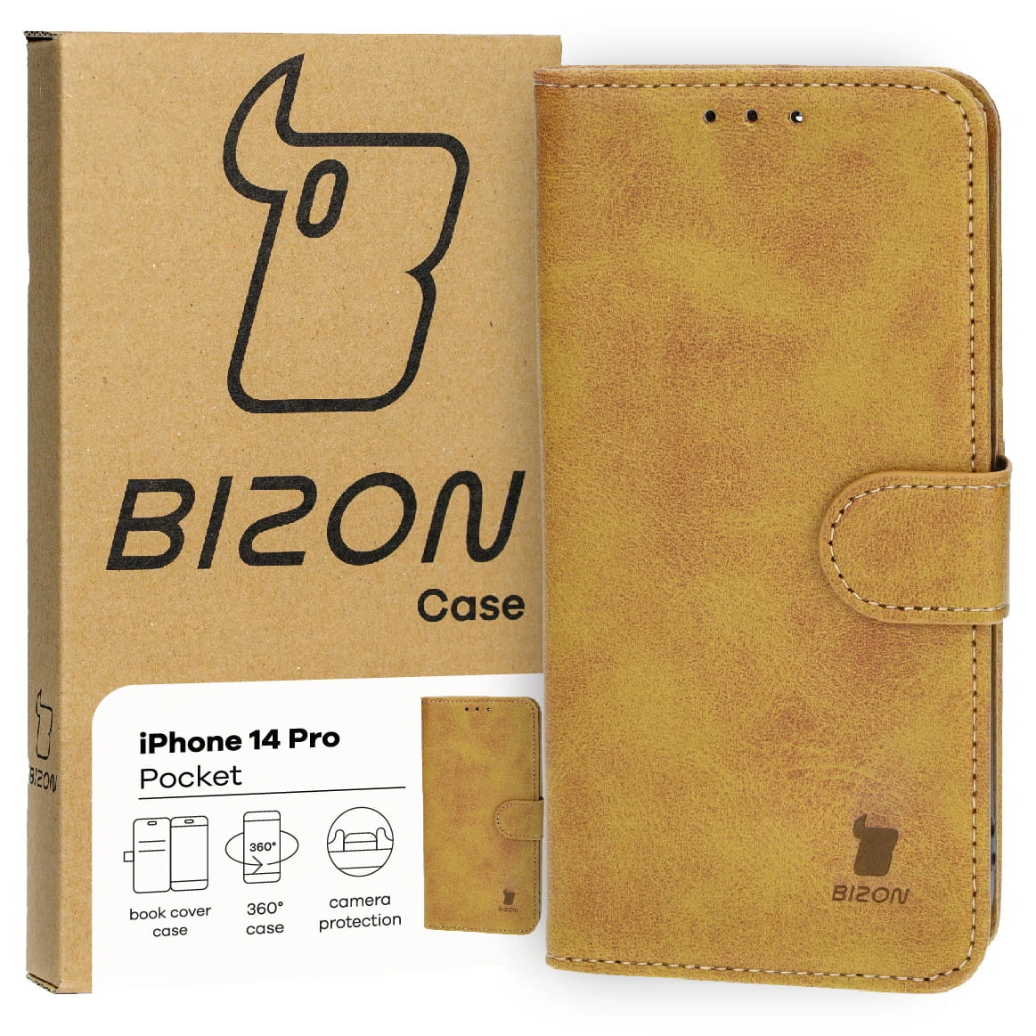 Bizon Case Pocket Apple iPhone 14 Pro brown