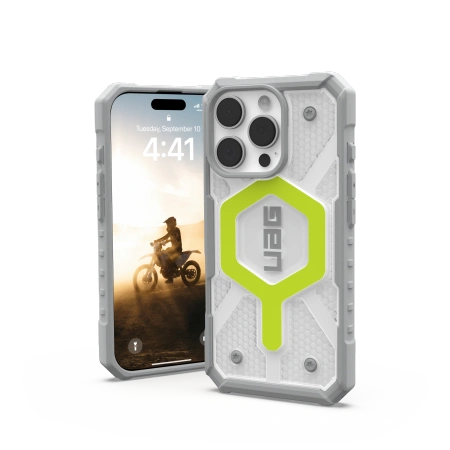 UAG Urban Armor Gear Pathfinder Clear MagSafe Apple iPhone 16 Pro MagSafe (active neon)