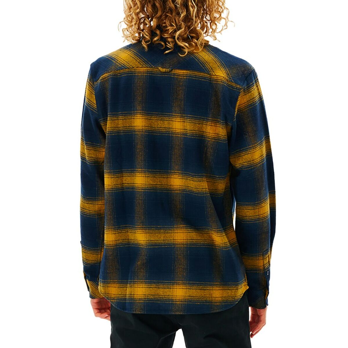 Men’s Long Sleeve Shirt Rip Curl Count Blue Yellow Franela