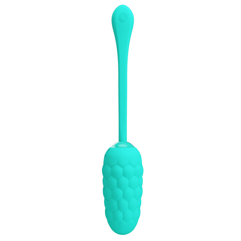 PRETTY LOVE - VIBRATING EGG WITH AQUA GREEN RECHARGEABLE MARINE TEXTURE