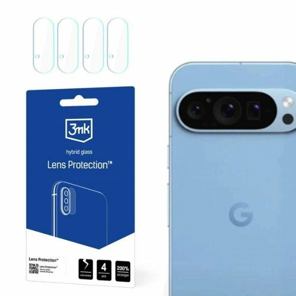 Hybrid glass for the camera lens 3MK Lens Protect Google Pixel 9 Pro [4 PACK]