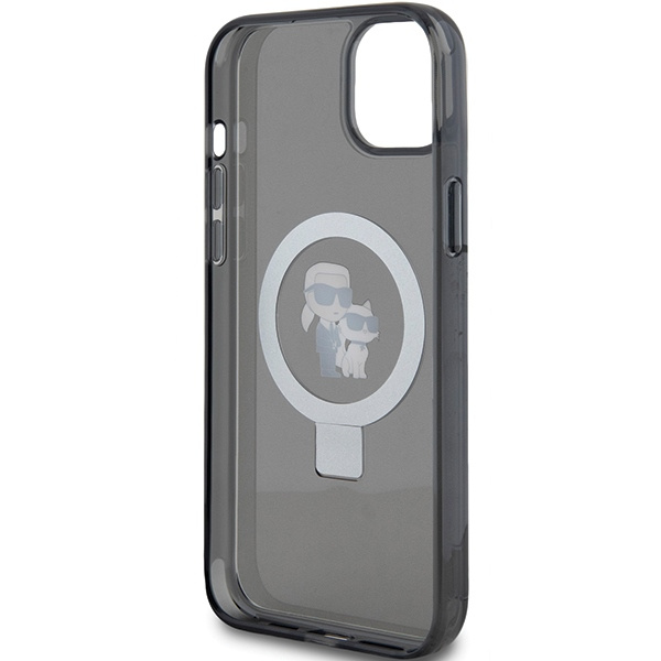 Karl Lagerfeld KLHMP14SHMRSKCK Apple iPhone 14 / 15 hardcase Ring Stand Karl&Choupettte MagSafe black