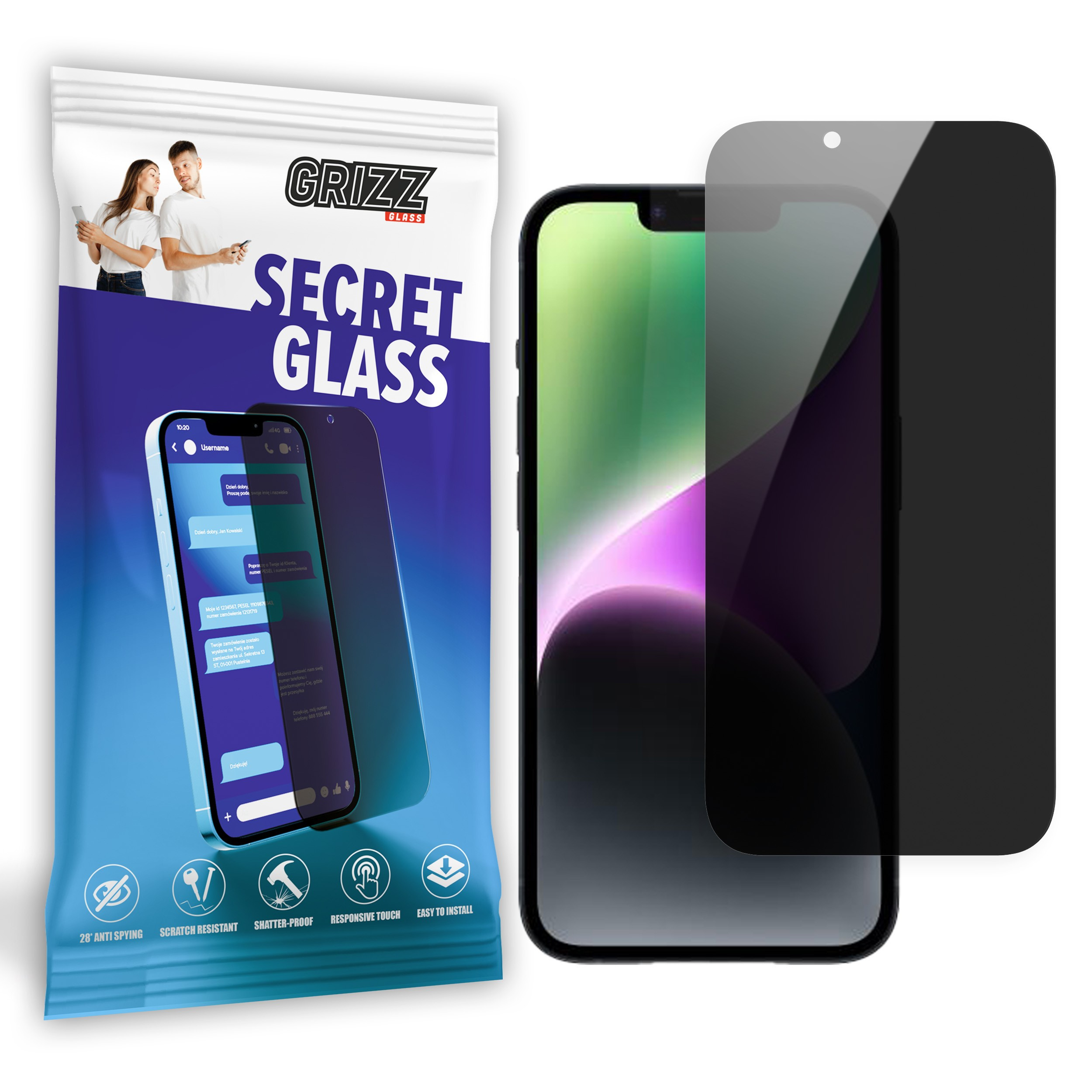 GrizzGlass SecretGlass Apple iPhone 15