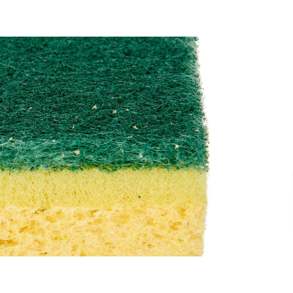 Scheuerschwämme-Set grün Gelb Cellulose Abrasive Faser (10,5 X 6,7 X 2,5 cm) (26 Stück)