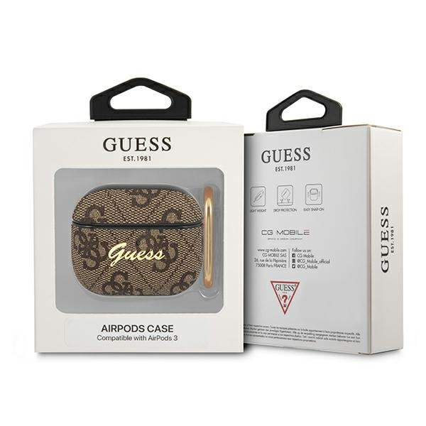 Guess GUA34GSMW Apple AirPods 3 brown 4G Script Metal Collection