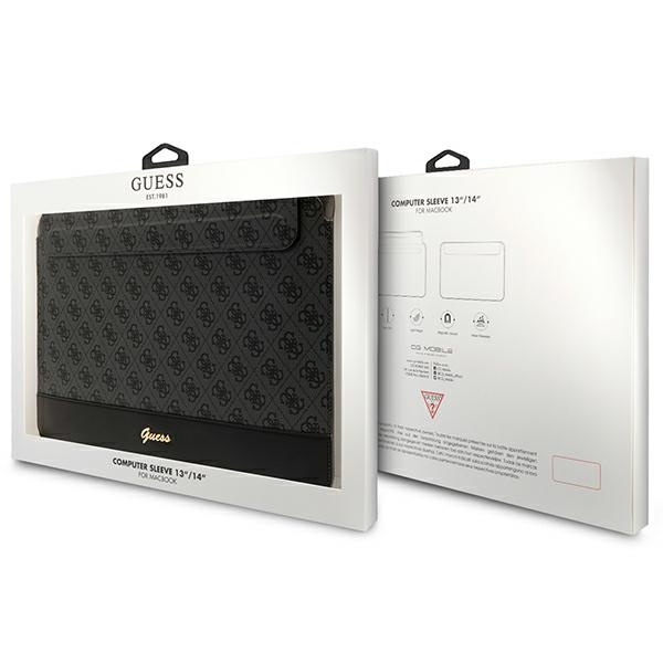 Guess Sleeve GUCS14PS4SGK 14 inch black 4G Stripe Metal Logo