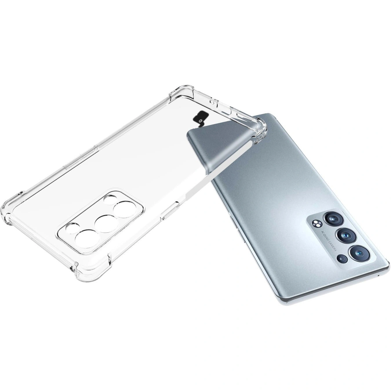 Bizon Case Clear Pack case + 2x screen film Oppo Reno 6 Pro 5G clear