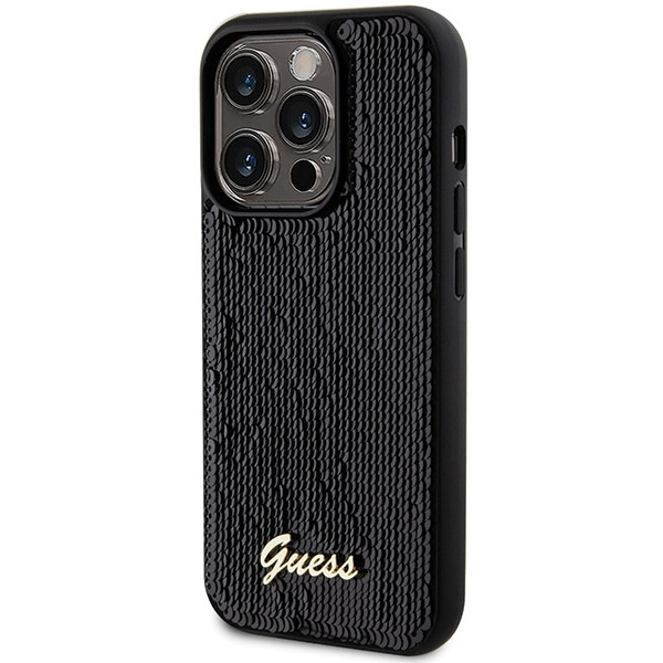 Guess GUHCP13XPSFDGSK Apple iPhone 13 Pro Max hardcase Sequin Script Metal black