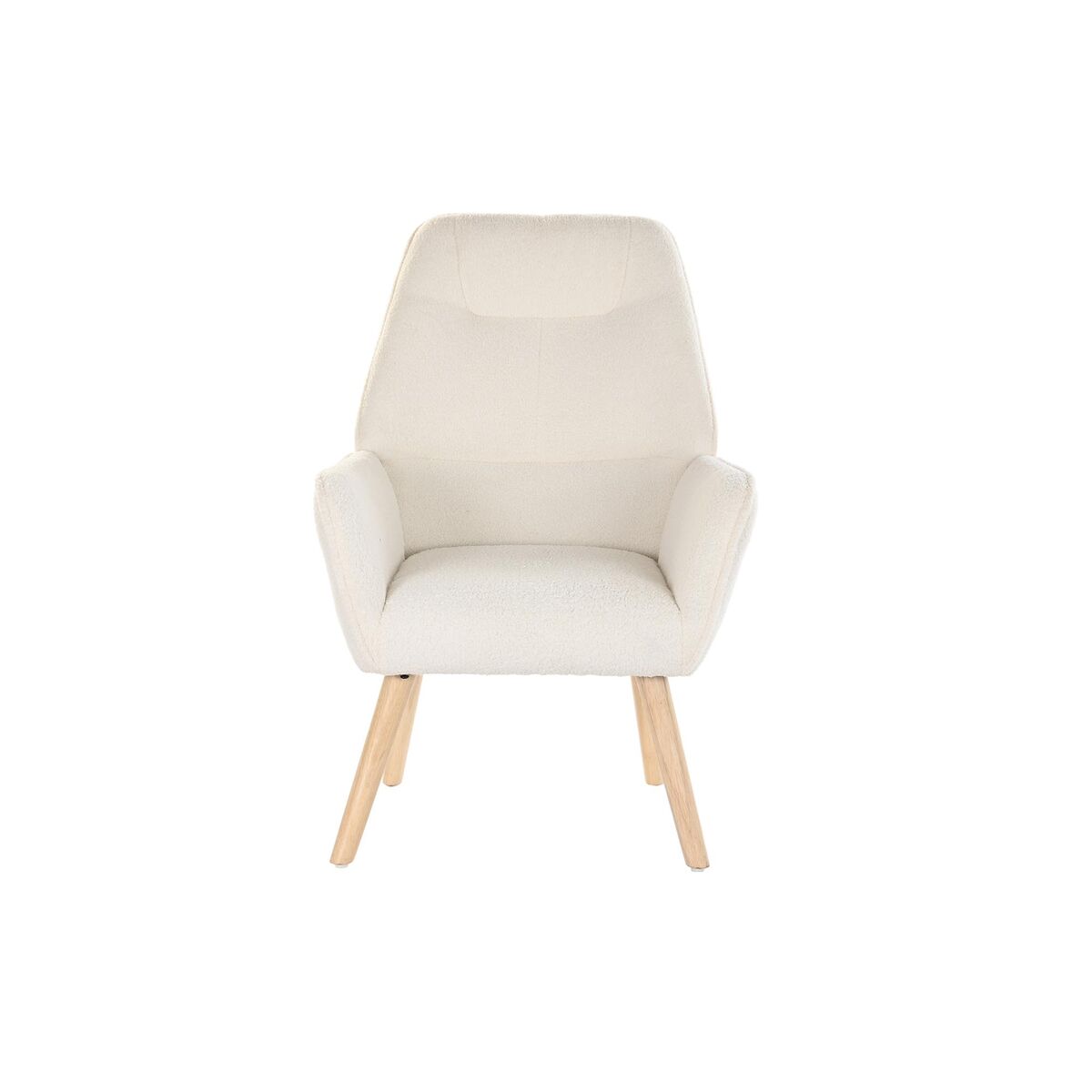 Armchair DKD Home Decor Natural Wood Polyester Cream (65 x 75 x 96 cm)