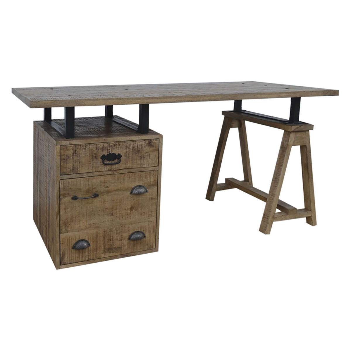 Desk DKD Home Decor 160 x 80 x 75 cm Metal Mango wood