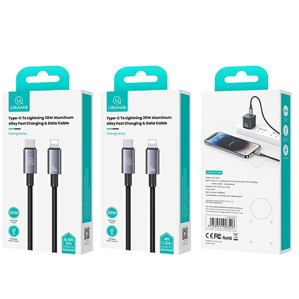 USAMS US-SJ662 USB-C / Lightning cable 30W 1,2m Fast Charging tarnish