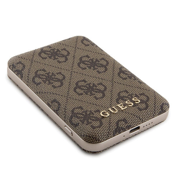 Guess GUBPM5P15X4GEMGW Apple iPhone 15 Pro Max hardcase + Powerbank 5000mAh MagSafe 4G Metal Logo brown