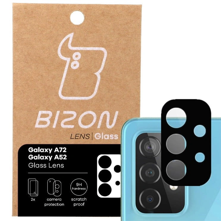Bizon Glass Lens Samsung Galaxy A52s 5G A52 4G/5G A72 4G/5G [2 PACK]