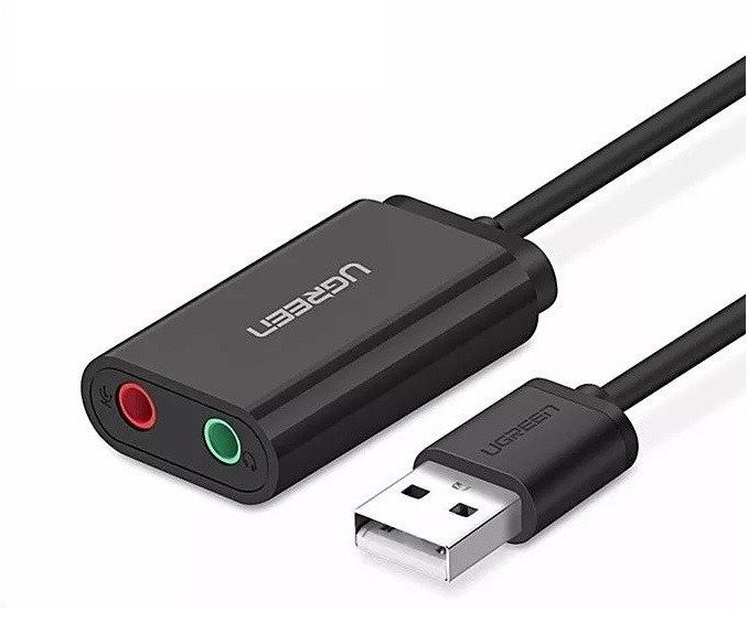 UGREEN US205 Sound Card Adapter USB 15cm (black)