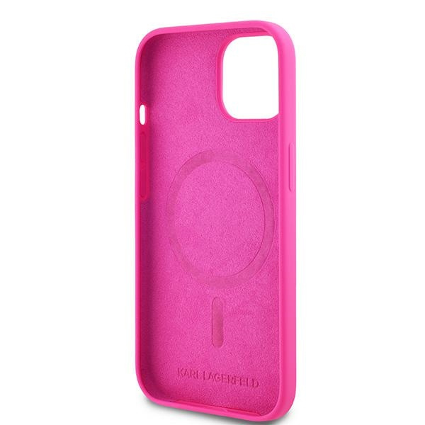 Karl Lagerfeld KLHMP15MSCHPPLF Apple iPhone 15 Plus / 14 Plus hardcase Silicone Choupette Head MagSafe fuschia