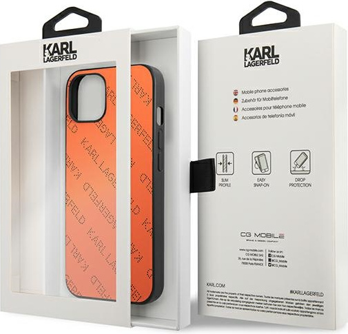 Karl Lagerfeld KLHCP13SPTLO Apple iPhone 13 mini hardcase orange Perforated Allover