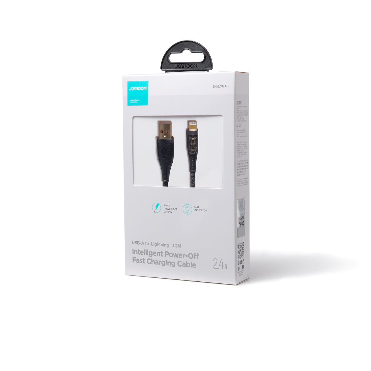 Joyroom Smart Power-Off USB-A/Lightning Cable 2.4A 1.2m black (S-UL012A3)