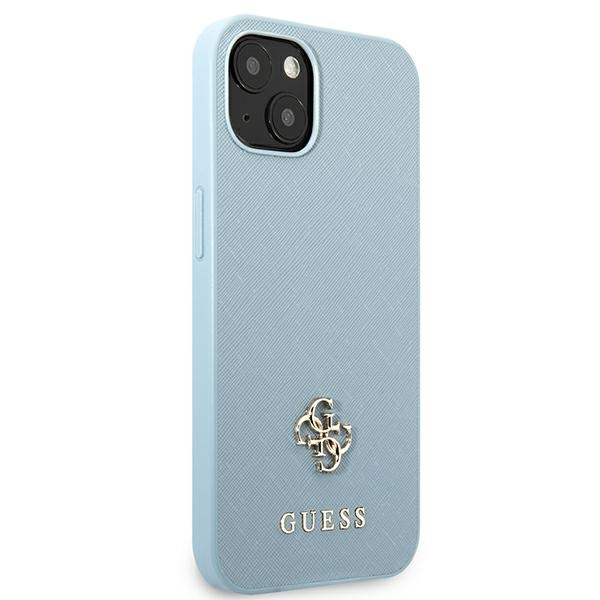 Guess GUHCP13SPS4MB Apple iPhone 13 mini blue hardcase Saffiano 4G Small Metal Logo