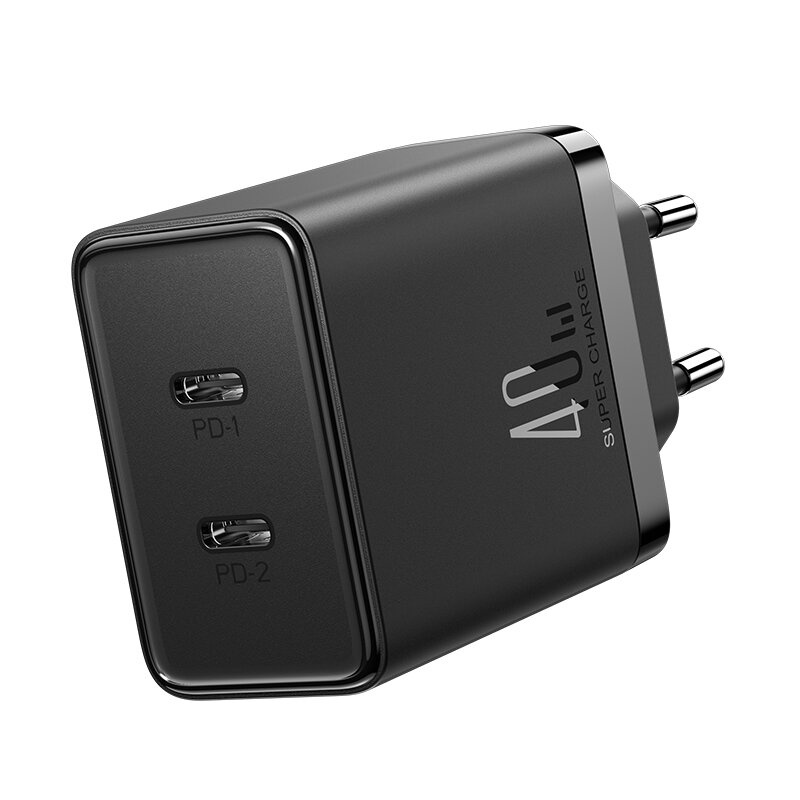 Joyroom wall charger JR-TCF09 2xUSB-C 40W black