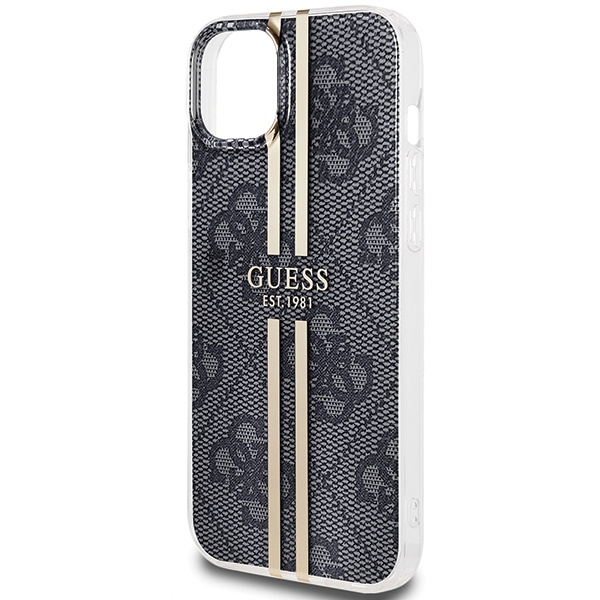 Guess GUHCP15MH4PSEGK Apple iPhone 15 Plus / 14 Plus hardcase IML 4G Gold Stripe black