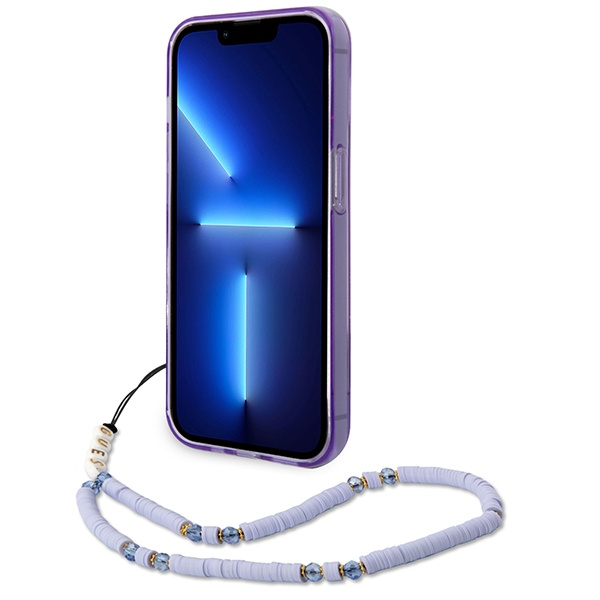 Guess GUHCP14XHGCOHU Apple iPhone 14 Pro Max purple hardcase Translucent Pearl Strap
