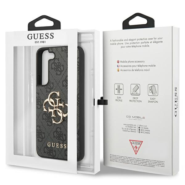 Guess GUHCS23S4GMGGR Samsung Galaxy S23 grey hardcase 4G Big Metal Logo