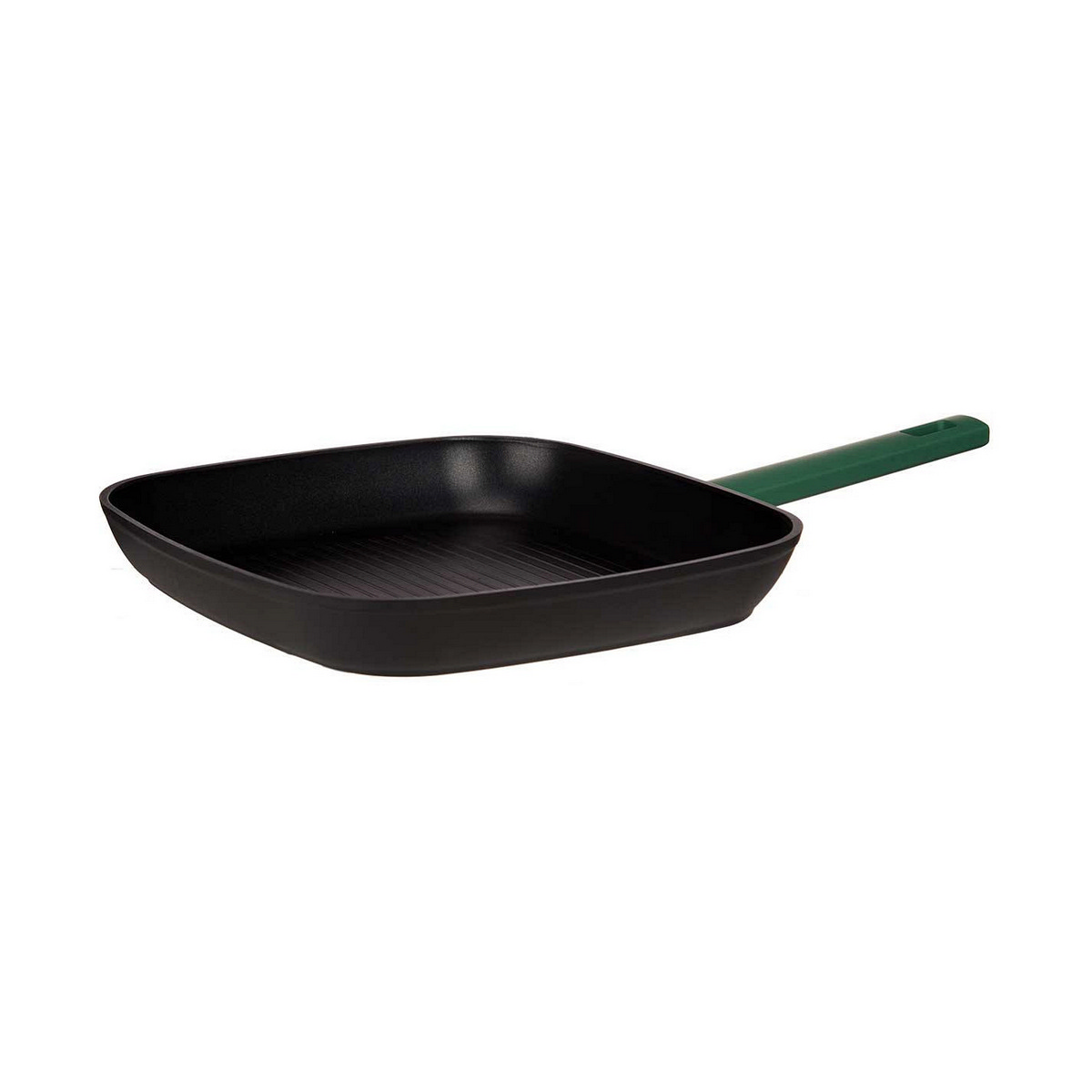 Grill pan with stripes Black Green 28 x 28 cm Aluminium