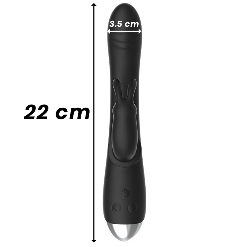 BLACK&SILVER- DJ. ADAM RECHARGEABLE SILICONE RABBIT STIMULATOR BLACK