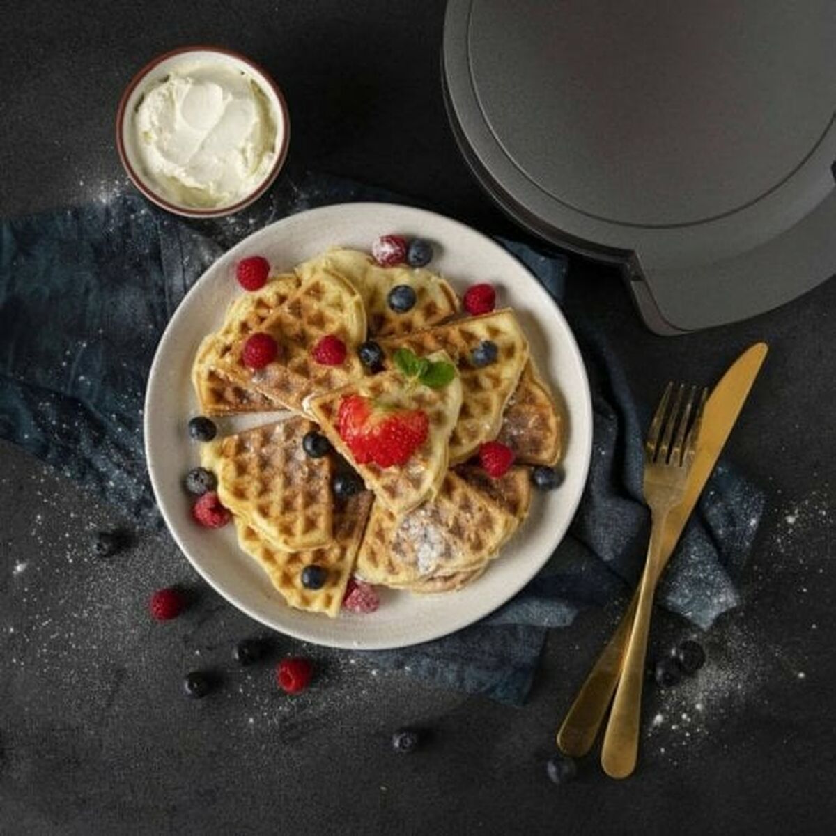 Waffle Maker Princess Princess 132380 Black Silver Steel 1200 W