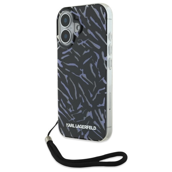 Etui Karl Lagerfeld do Apple iPhone 16 Plus Zebra With Cord fioletowy