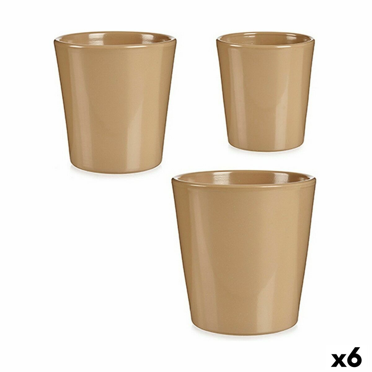 Set of pots Beige Clay (6 Units)