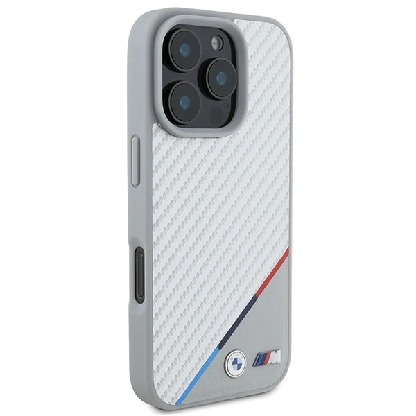 BMW BMHMP16L23PUDTS Apple iPhone 16 Pro hardcase M Carbon Tricolor Line MagSafe grey