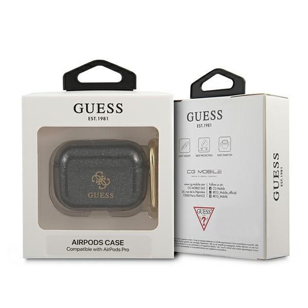 Guess GUAPUCG4GK Apple AirPods Pro cover black Glitter Collection