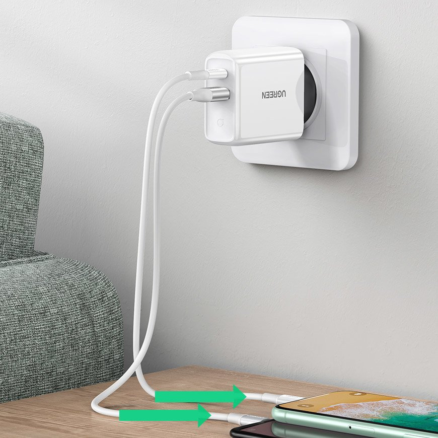 UGREEN CD170 Fast USB Type C / USB Wall Charger 36 W Quick Charge 4.0 Power Delivery white