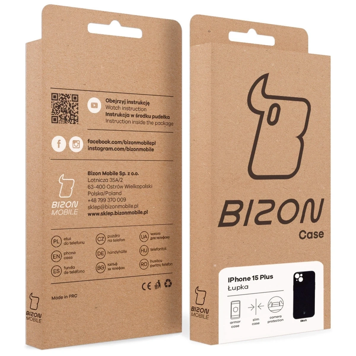 Etui Bizon Case Łupka do Apple iPhone 15 Plus czarne