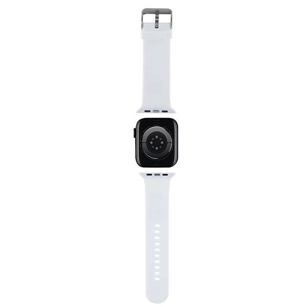 Karl Lagerfeld KLAWLSLCNH Apple Watch 4/5/6/7/SE/8/9/Ultra 44/45/49mm strap 3D Rubber Choupette Head white