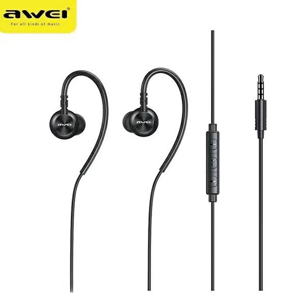 AWEI L3 in-ear headphones 3.5mm jack black
